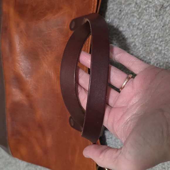 KMM & Co Genuine Leather Chestnut Derby and Harvest Buccaneer Mini Panel.Tote - Picture 8 of 12